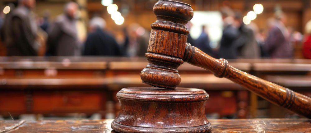 U.S. Constitution and gavel on a desk — constitutional rights violations lawyer for First and Fourth Amendment claims